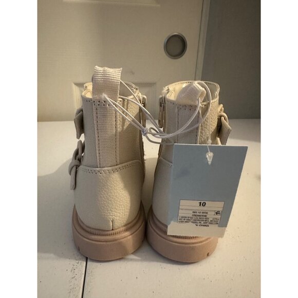 Cat & Jack Toddler Girls Evie Strap Buckle Boots Cream size 10T NWT - Picture 5 of 8